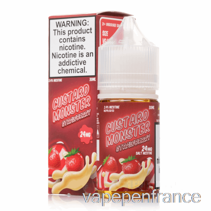 Fraise - Sels De Monstre à La Crème Anglaise - Stylo Vape 30 Ml 24 Mg